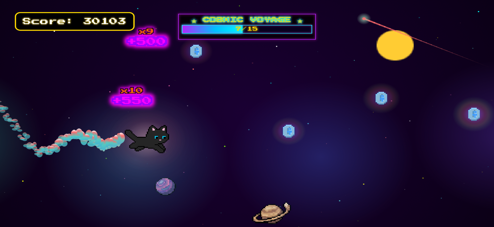 Pouncy Paws gameplay - cosmic voyage space bonus stage