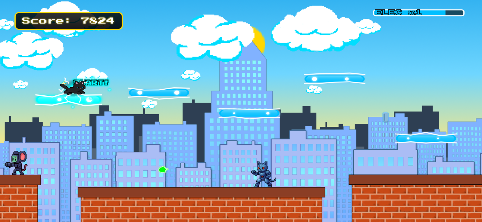 Pouncy Paws gameplay - energy platform jumps