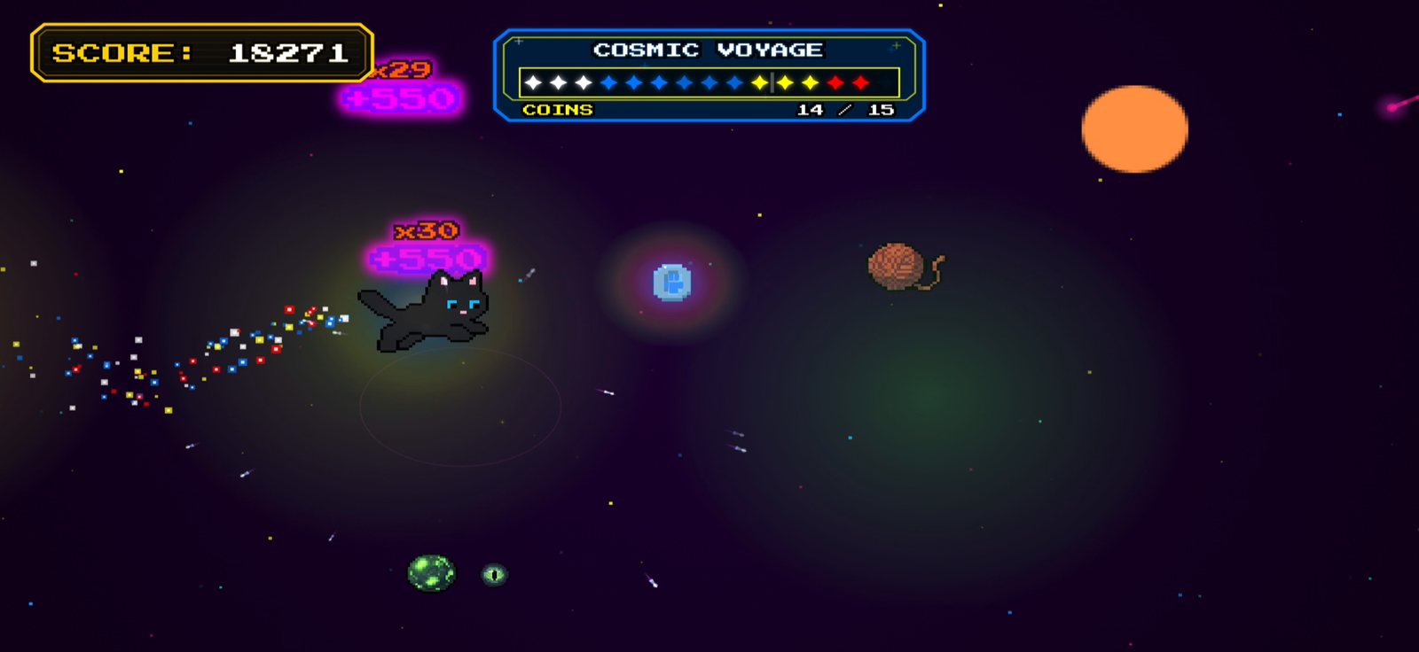 Pouncy Paws gameplay - cosmic voyage space bonus stage